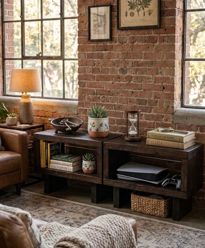 ZENITH Modern Low-Profile Solid Wood TV Stand - Modular Media Console