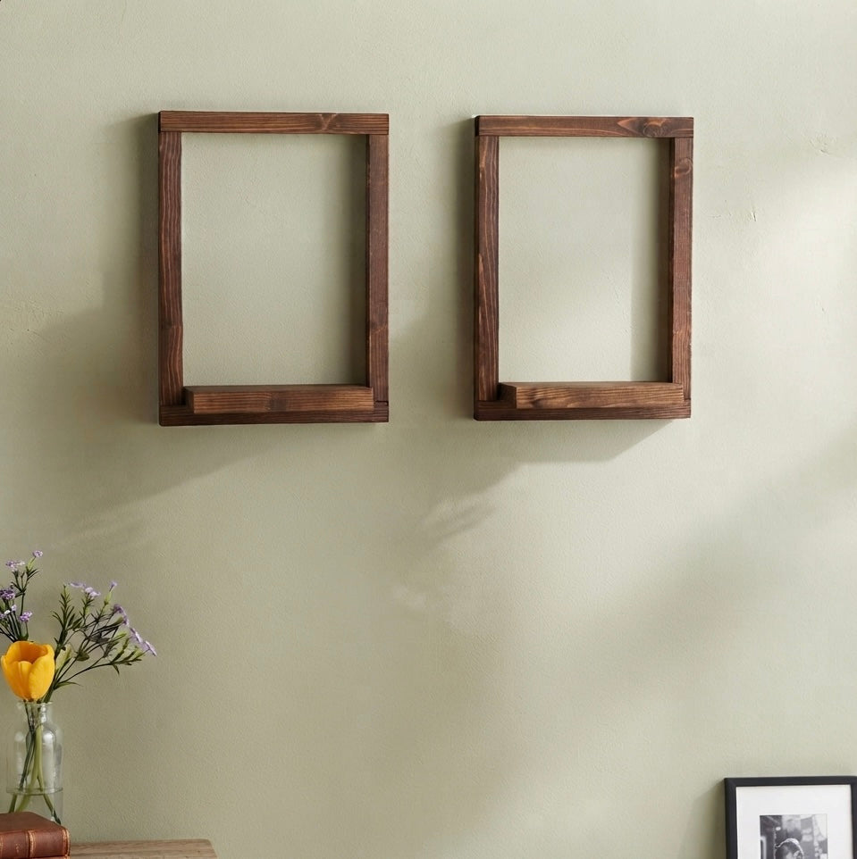 Zenith Floating Wall-Mount Frame Shelves (Set of 2)